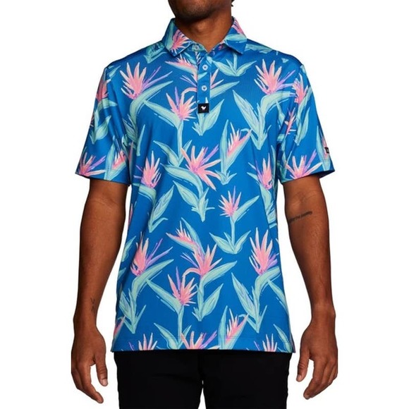 Bad Birdie Other - Bad Birdie Mens size 2XL Paradiso Floral Tropical Performance Golf Polo Shirt